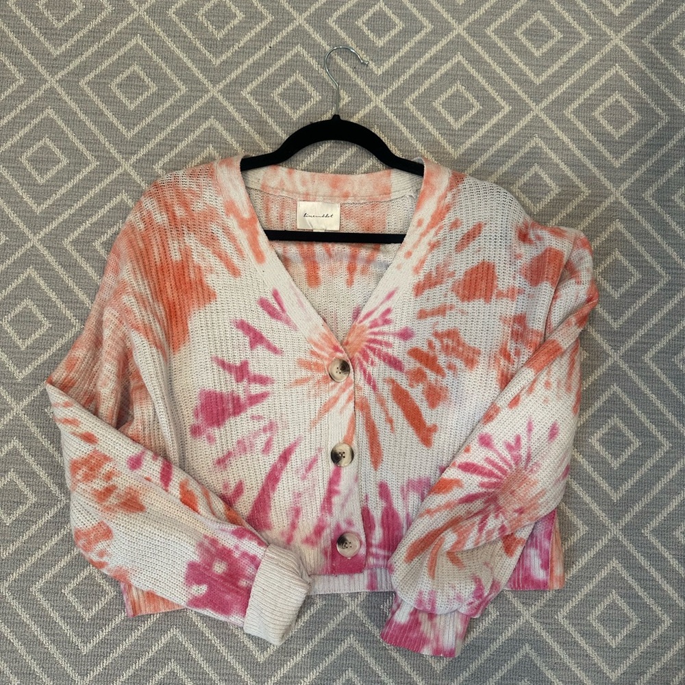 Tie-Dye Button-Up Cardigan